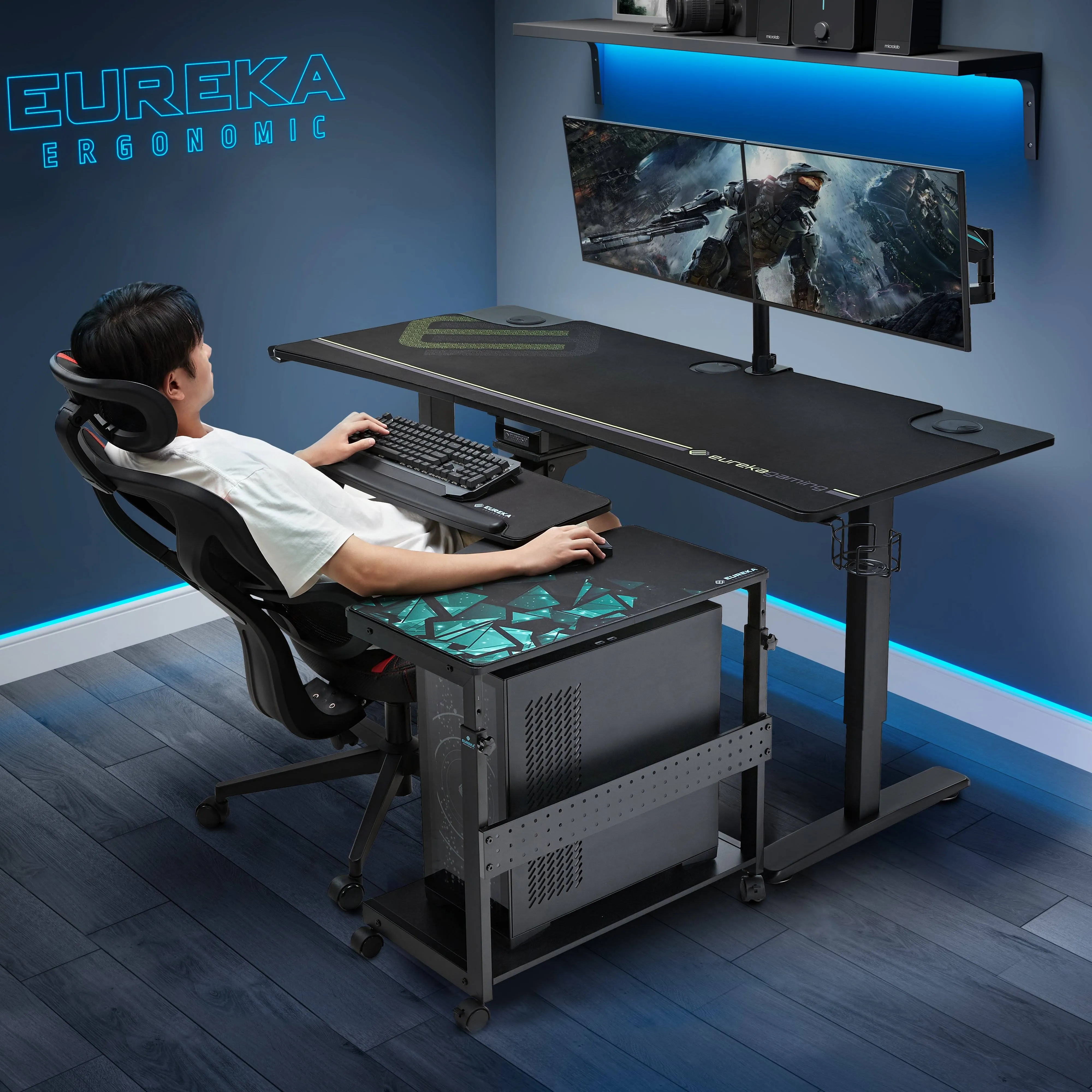 Eureka Ergonomic Mobile Height Adjustable CPU Cart