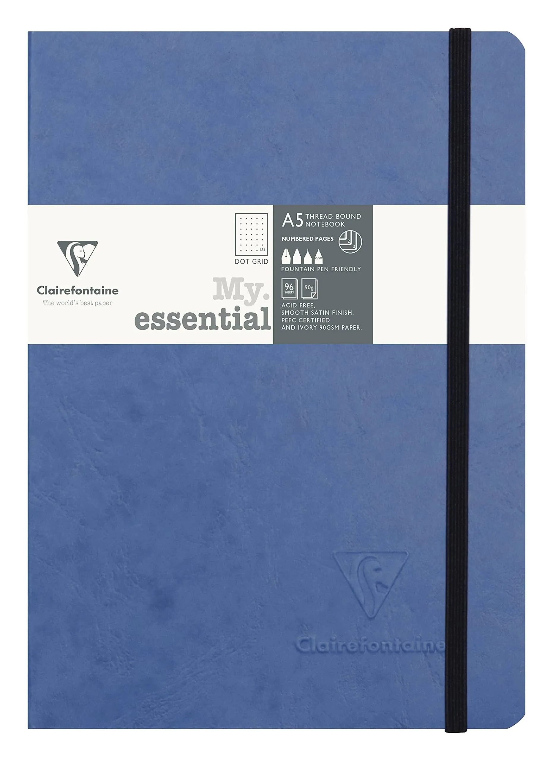 Clairefontaine My Essential A5 Dot Grid Notebook - Blue