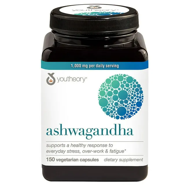 Youtheory Ashwagandha - 150 Vegetarian Capsules