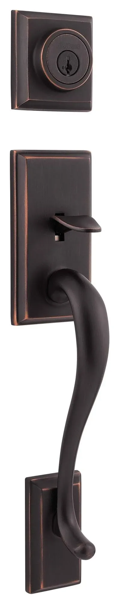 Kwikset Hawthorne Sgl Cyl Handleset W/Juno Knob Featuring Smartkey® in VB