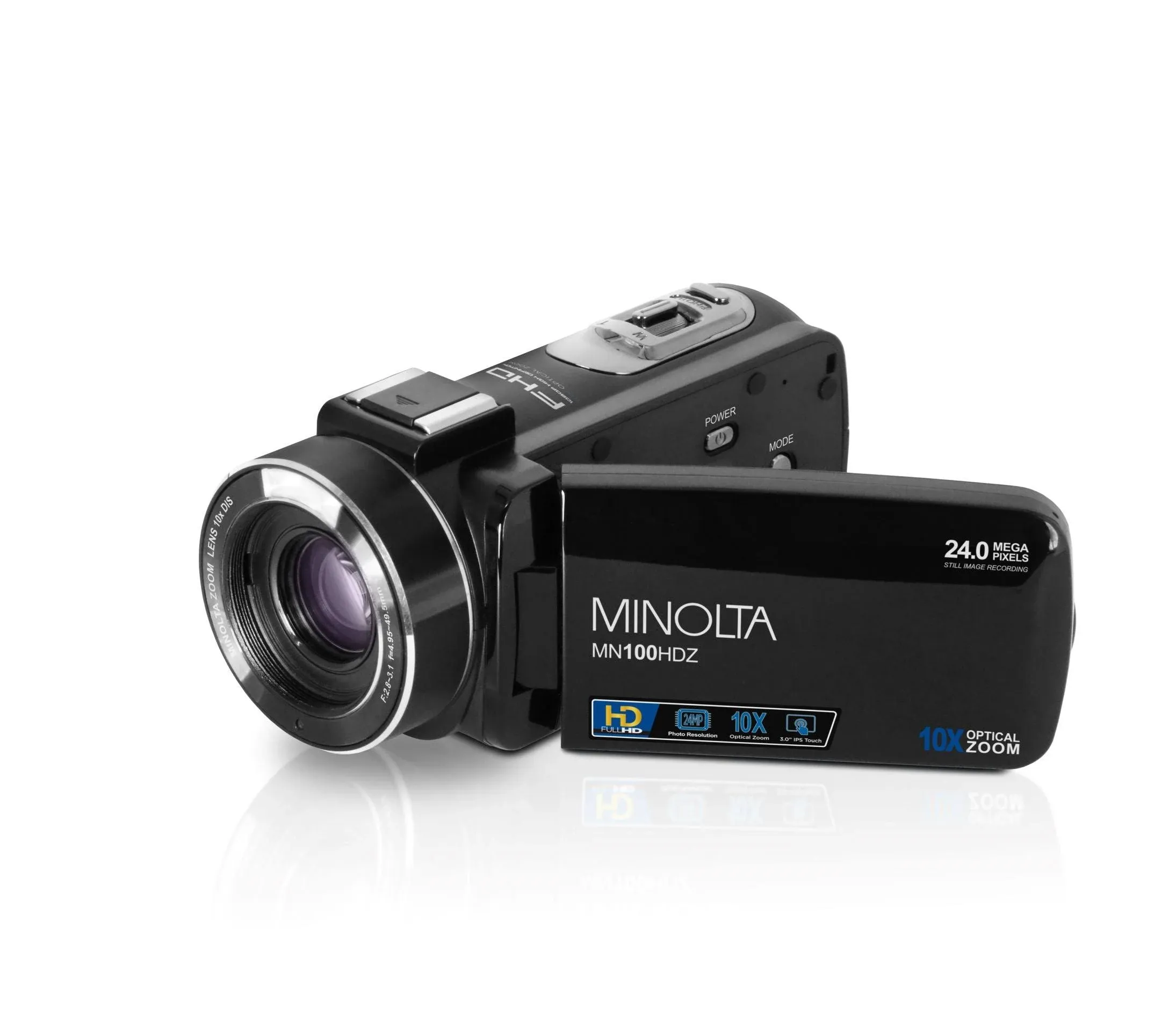 Minolta MN100HDZ Full HD 36x Digital Zoom Video Camcorder with Rechargeable ...