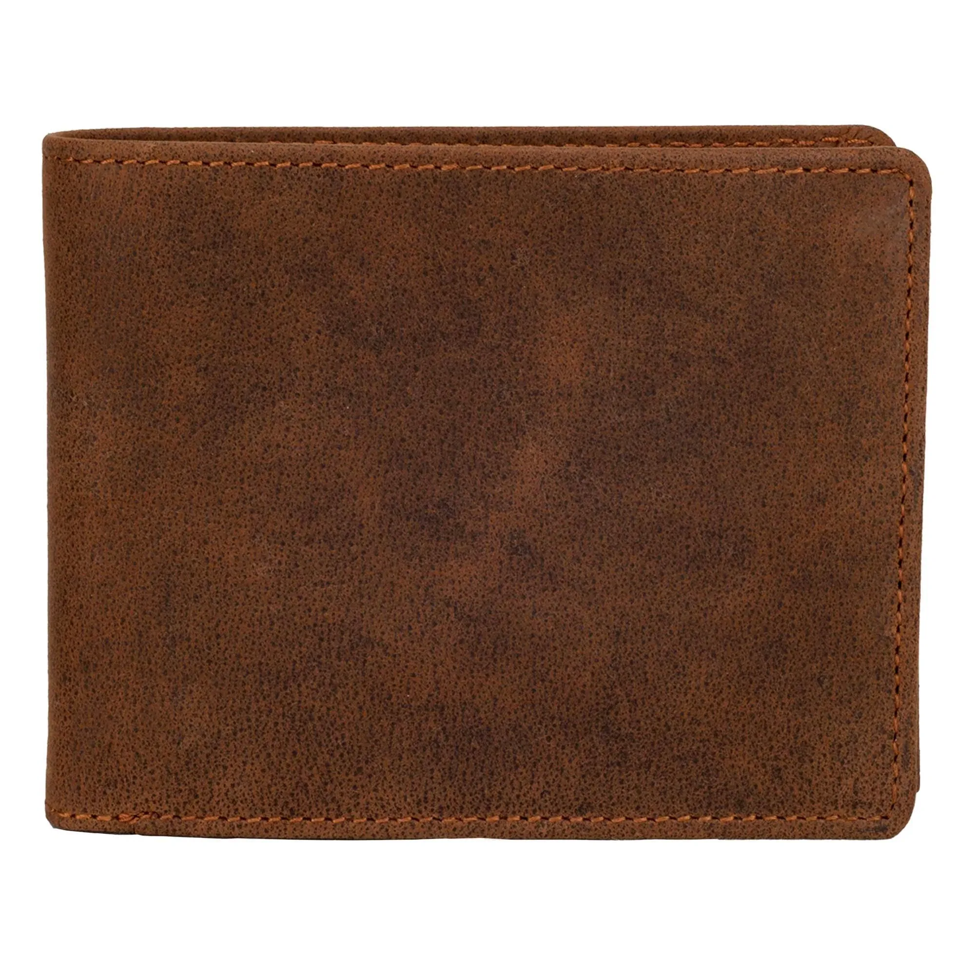 DiLoro Full Size Mens Leather Wallet Bifold Flip ID Zip Coin Wallets Dark Brown