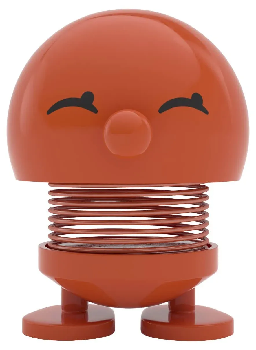 Hoptimist Classic Bimble, Home Decor Ornament - Danish Design, Plastic W/Metal Spring, Small- Creates Cheerful Movement- (Orange)