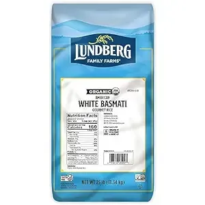 Lundberg Basmati Rice, Organic White - 25 lbs (11.35 kg)