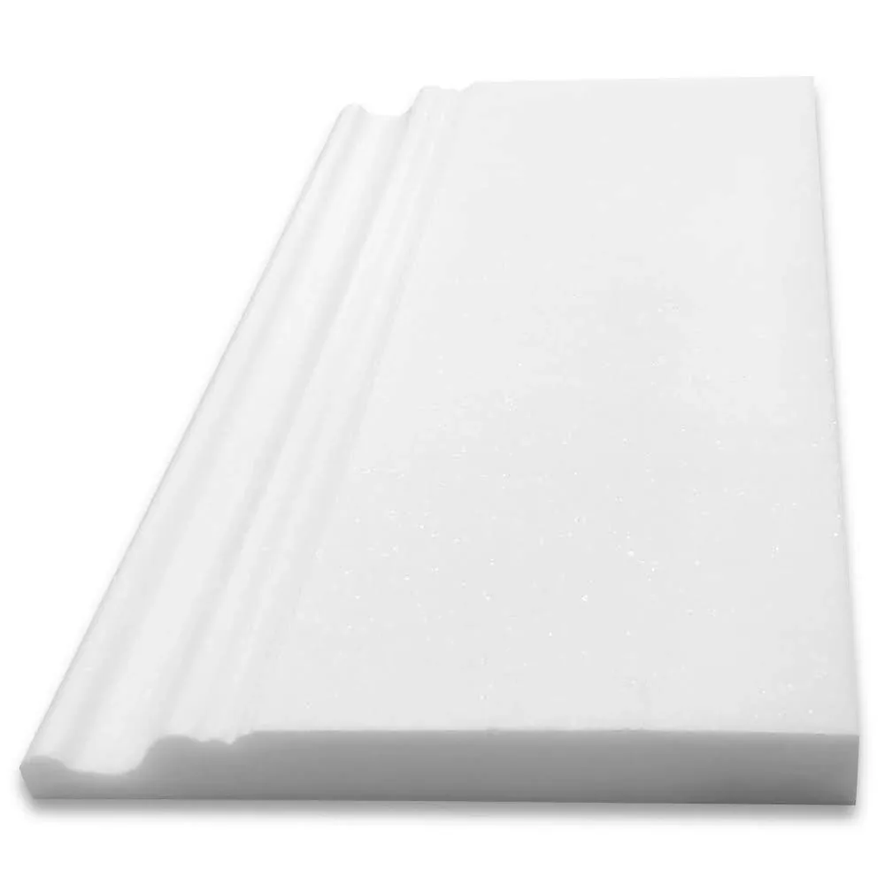 Thassos White Marble 6x12 Skirting Baseboard Trim Molding Honed, 1 piece, 6 inch - Traditional - Accent Trim And Border Tile - by Stone Center Online | Houzz