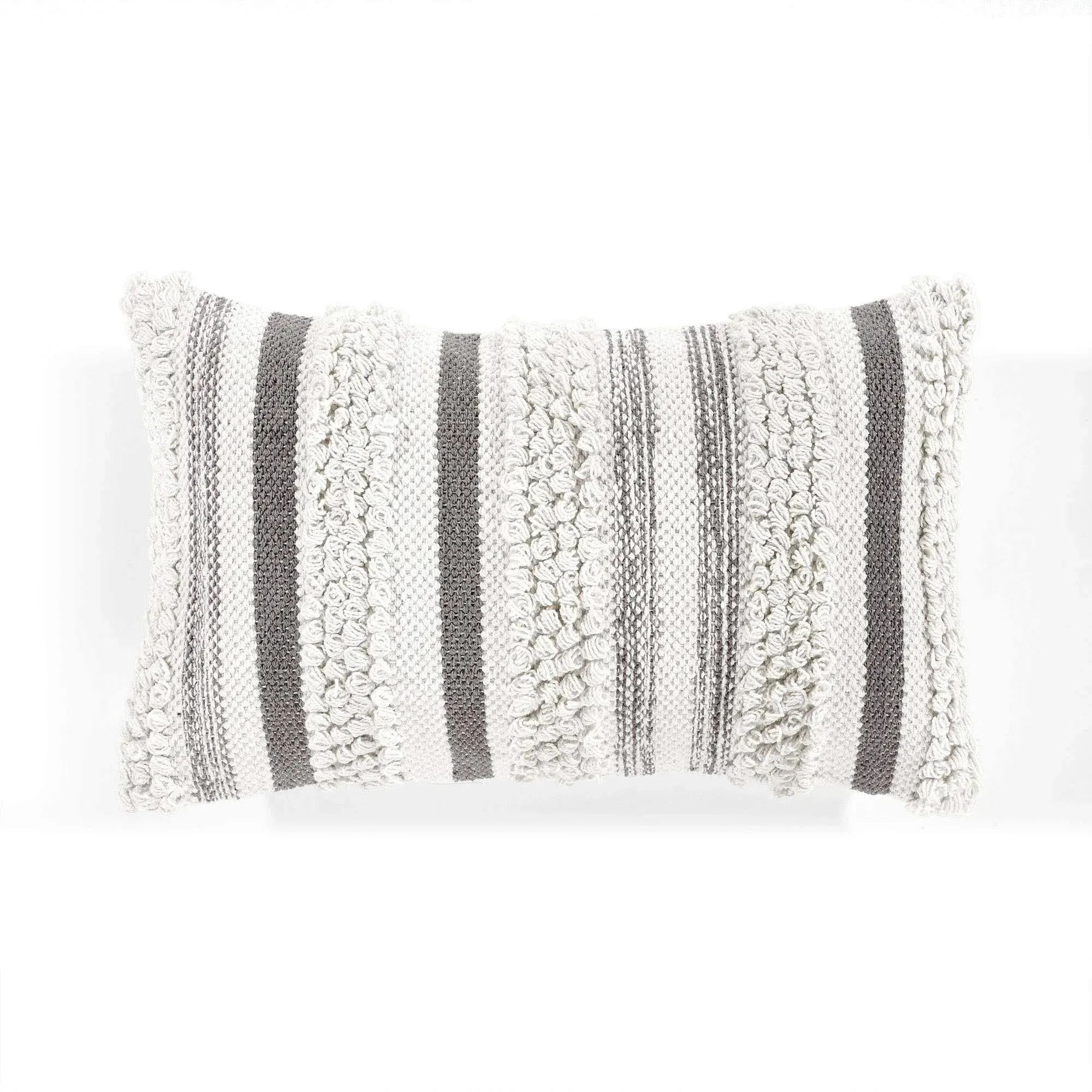 Lush Decor Bria Stripe Decorative Pillow Cover - Gray - 13x20