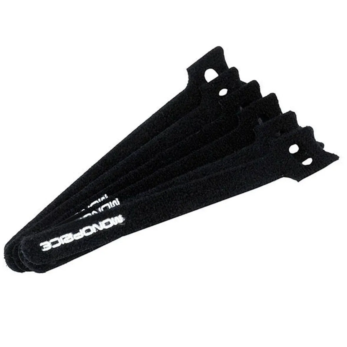 Monoprice 6476 Hook & Loop Fastening Cable Ties - Black 6 in.