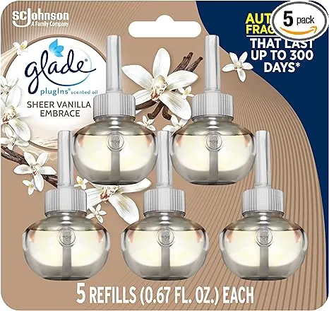 Glade PlugIns Scented Oil Air Freshener - Sheer Vanilla Embrace - 3.35oz/5pk