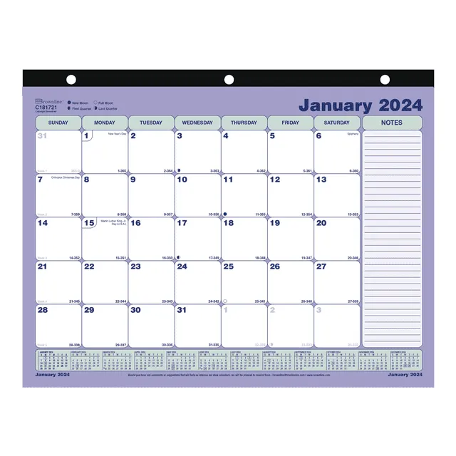 Brownline® 2025 Monthly Desk Pad Calendar, 12 Months, January to December, Three-Hole Punched, Mini Size, 11" x 8.5" (C181721-25)