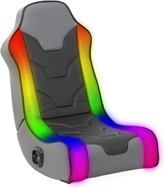 X Rocker Cosmos RGB Floor Rocker - LED Gaming Chair for Comfortable & Immersive Gaming - Chair with Gaming System Compatibility & Easy Setup - Integrated Speakers & RGB Lighting