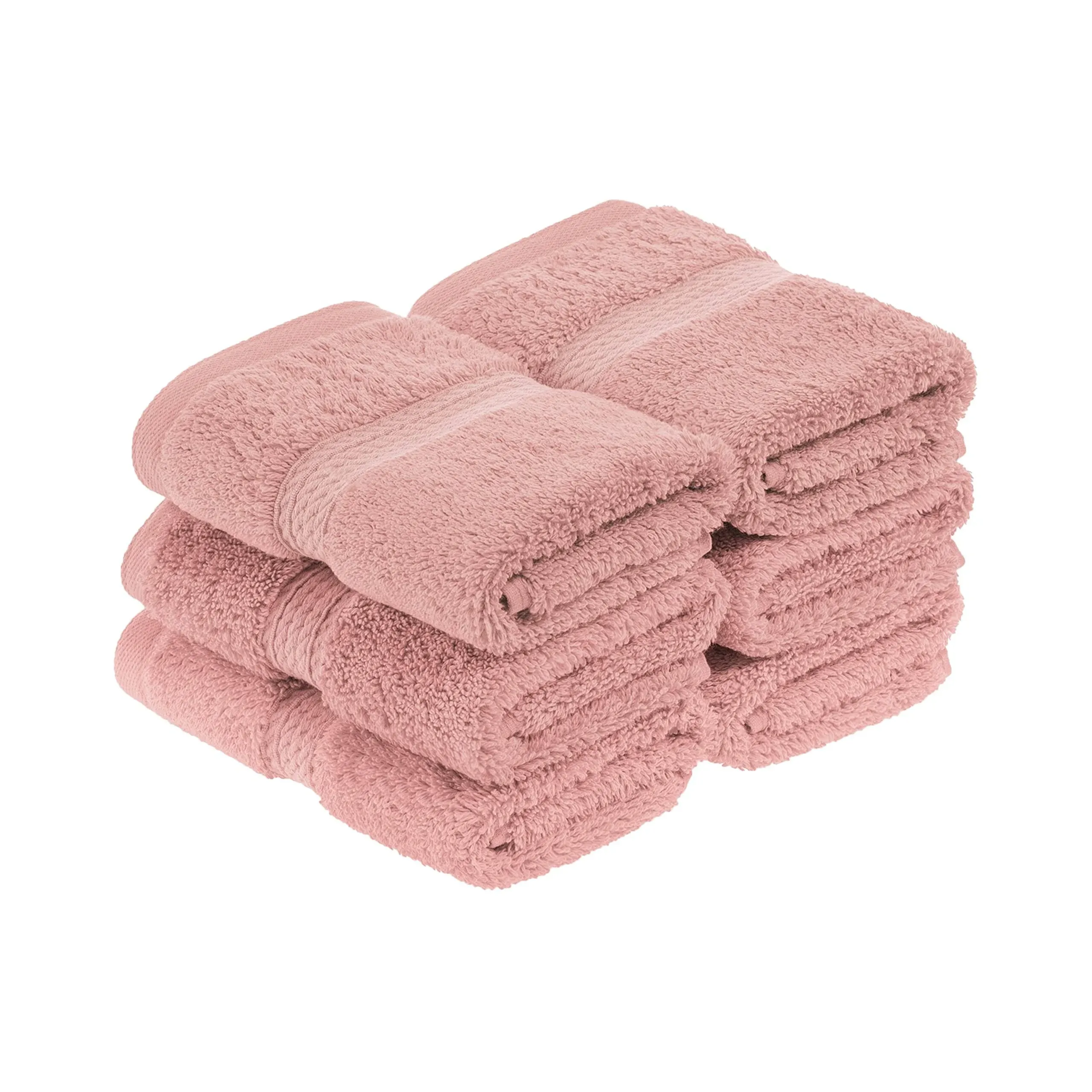 6 Piece Egyptian Cotton Luxury Solid Washable Face Cloth Towel Washcloth Set