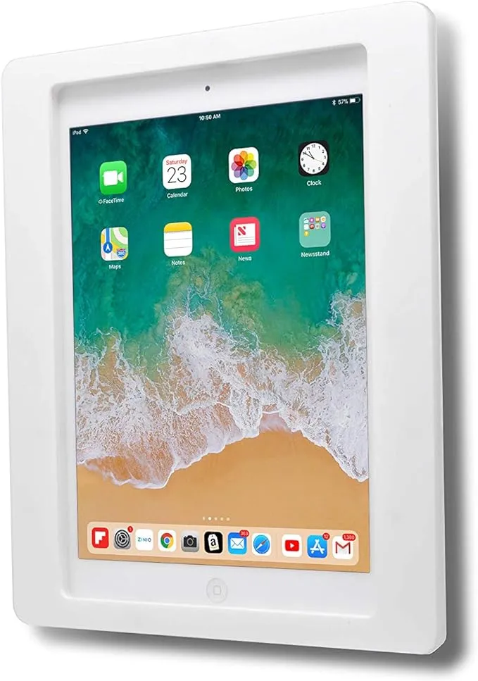 TABcare Anti-Theft Acrylic VESA Enclosure for Apple iPad 7/8/9 10.2" with Free Wall Mount Kit & 90-Degree Angle Charge Cable (iPad 7/8/9 10.2", Clear)