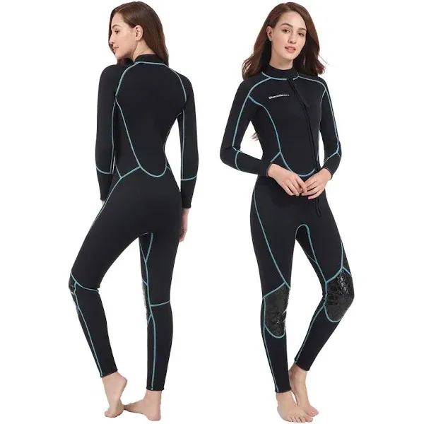 Seaskin Mens 3mm Shorty Wetsuit Womens, Full Body Diving Suit Front Zip Wetsuit for Diving Snorkeling Surfing Swimming