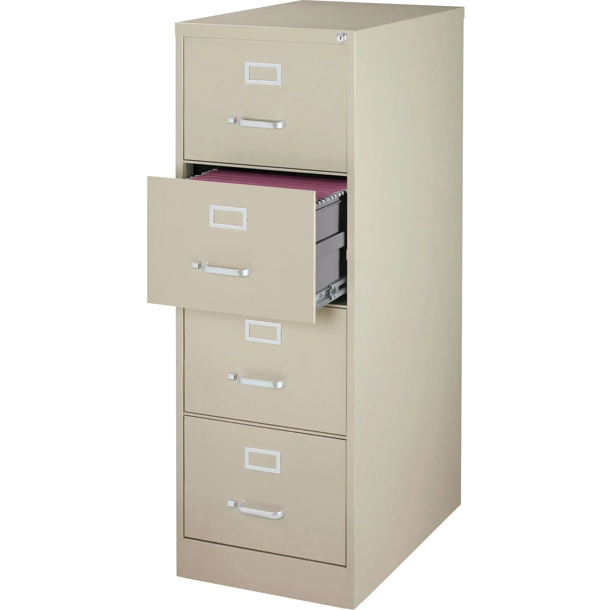 Lorell Commercial-grade 4-Drawer Vertical File-Vertical File, 4-Drawer, Legal, 18"x26-1/2"x52", Putty