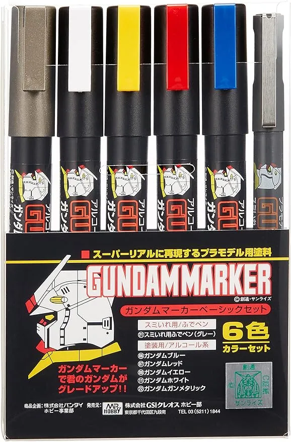 MR HOBBY GUNDAM MARKER 6 PEN SET RX-78 GMS105