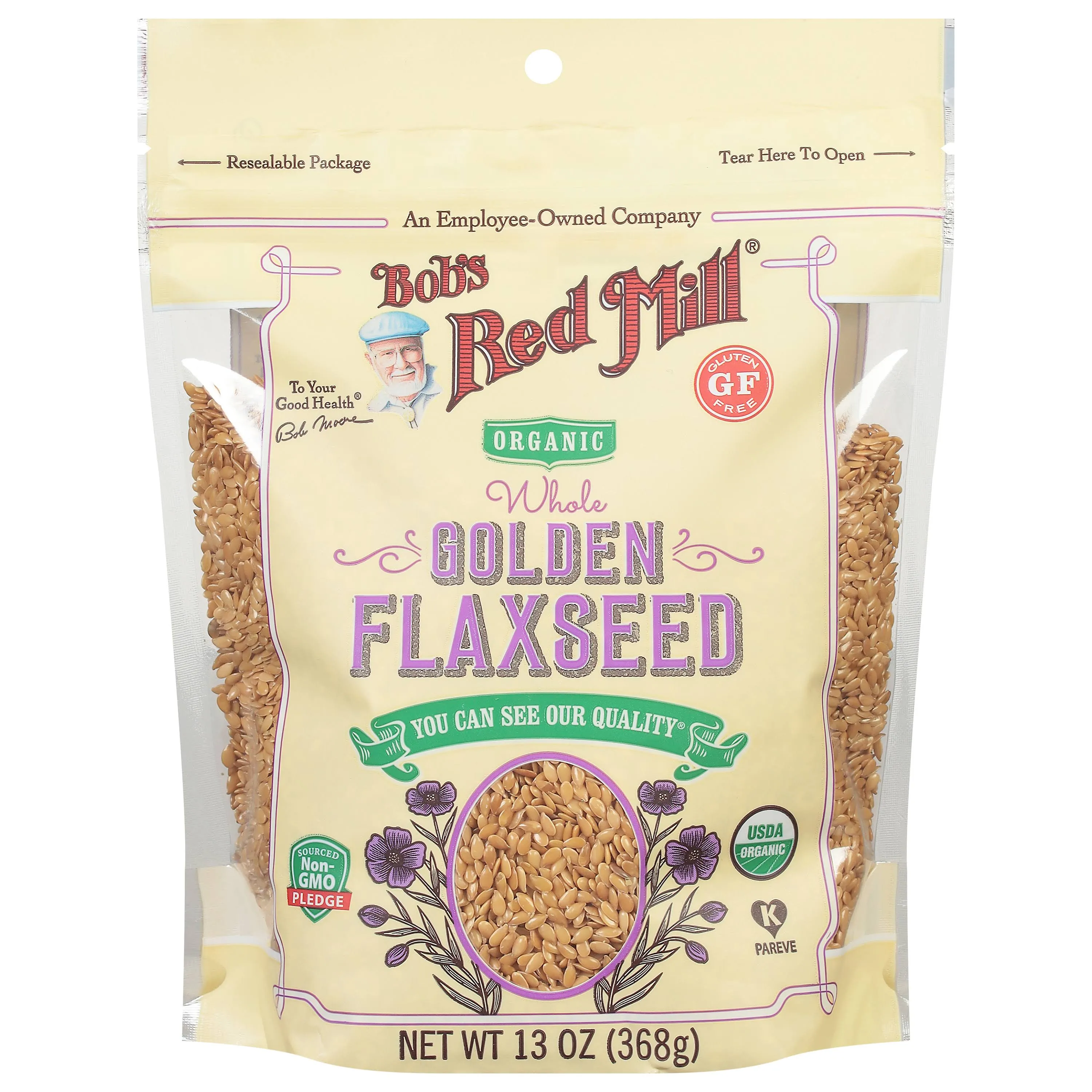 Bob's Red Mill Flaxseed, Golden, Organic, Whole 13 oz