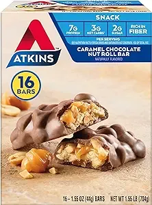 Atkins Caramel Chocolate Nut Roll Snack Bar