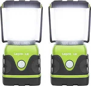 LE 1000LM Battery Powered LED Camping 8.8*9.5*18.4 cm, Black and Green 