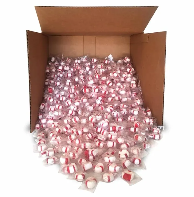 Red Bird Peppermint Puffs 20 lb Bulk Clear Wrap