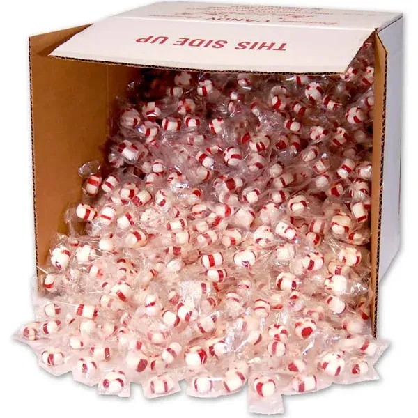 Red Bird Soft Peppermint Puff Candy Clear Wrap Bulk, 1000 pieces individually wrapped, made with 100% cane sugar and natural peppermint oil