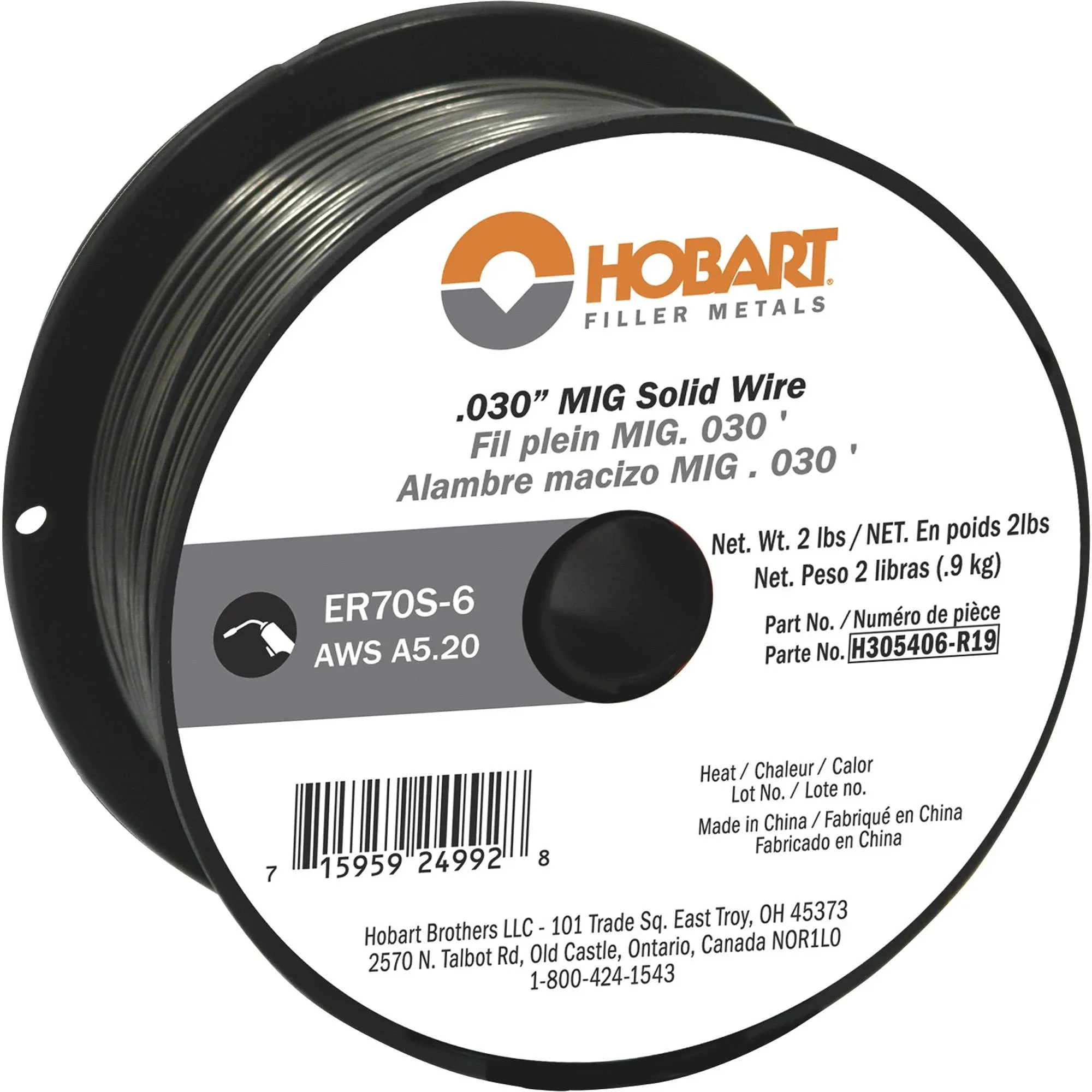 Hobart H305406-R19 2-Pound ER70S-6 Carbon-Steel Solid Welding Wire 0.