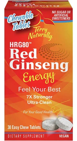 Terry Naturally HRG80 Red Ginseng Energy - 30 Capsules