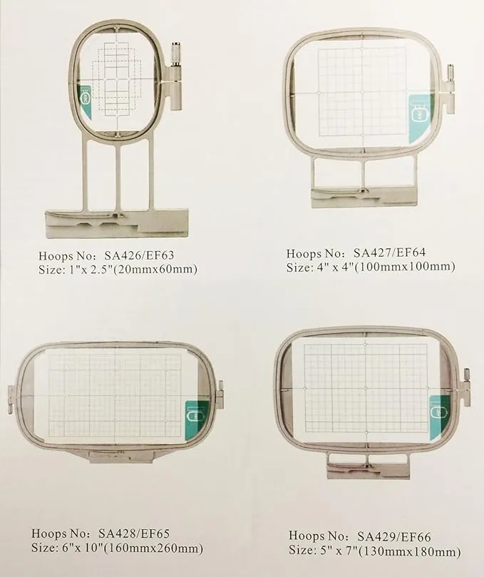 4 Hoops for Brother ULT 2001 2002D 2003D Embroidery Machine