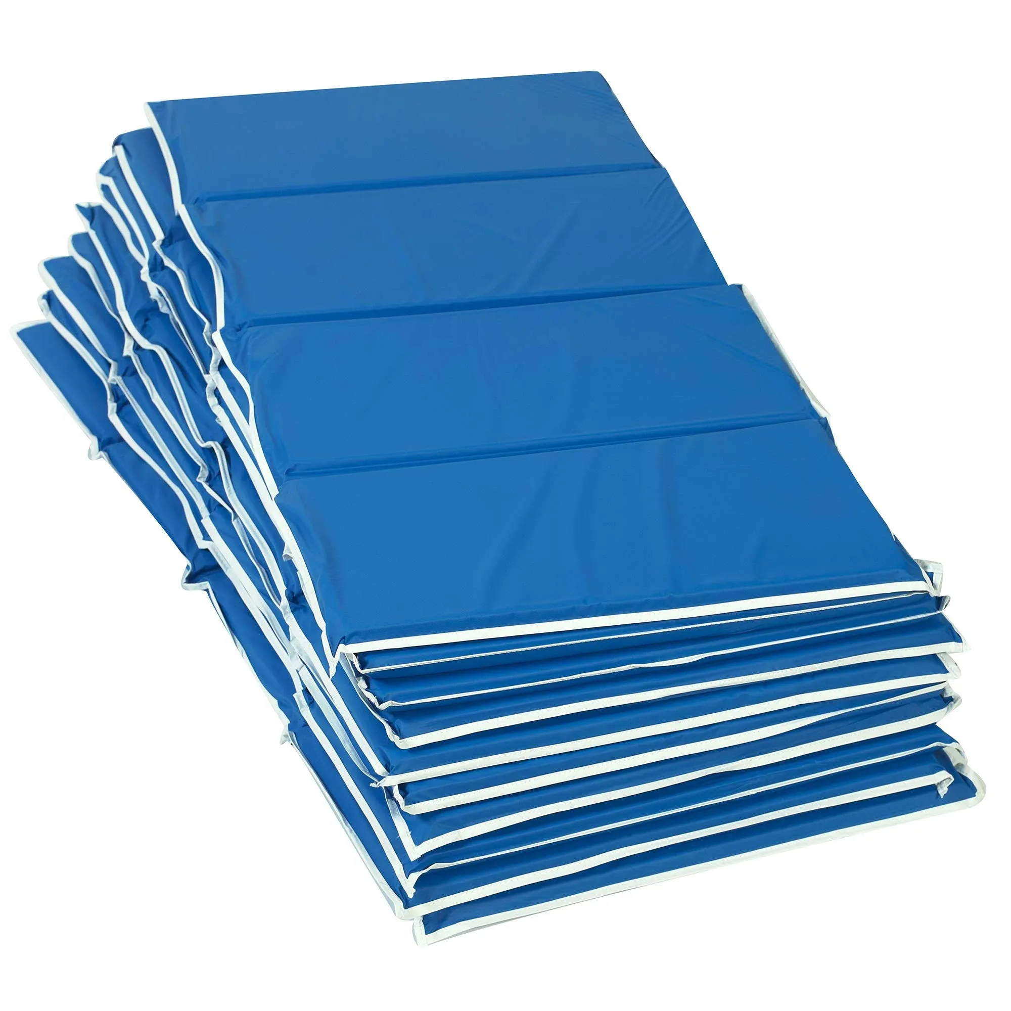 Children S Factory 1" Tough Duty Folding Rest Mat - Blue 10 Pack