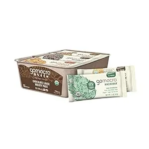 GoMacro MacroBar Organic Vegan Protein Bars - Chocolate Lover Variety Pack (2.3 Ounce Bars, 12 Count)GoMacro MacroBar Organic Vegan Protein Bars - Chocol…