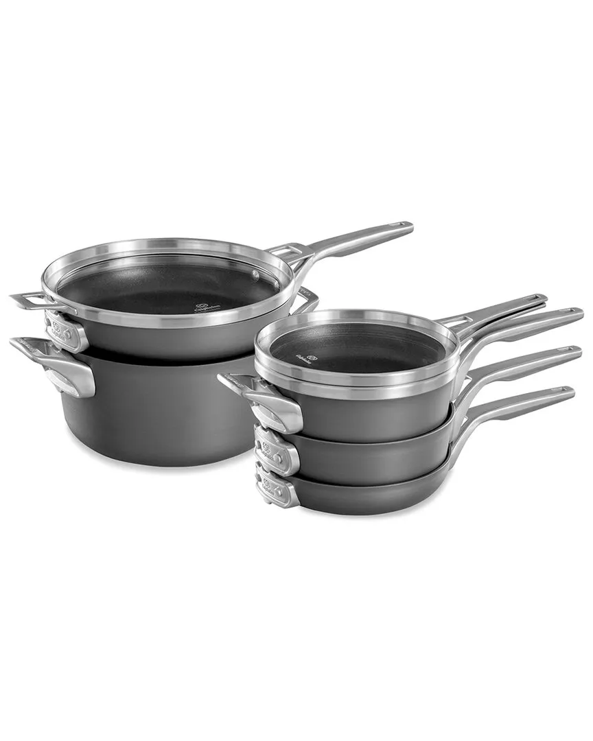 Premier Space-saving Hard-anodized Nonstick 8pc Cookware Set In Metallic