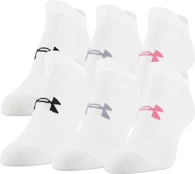 Under Armour Women's Essential 2.0 Lightweight No Show Socks, 6-Pairs