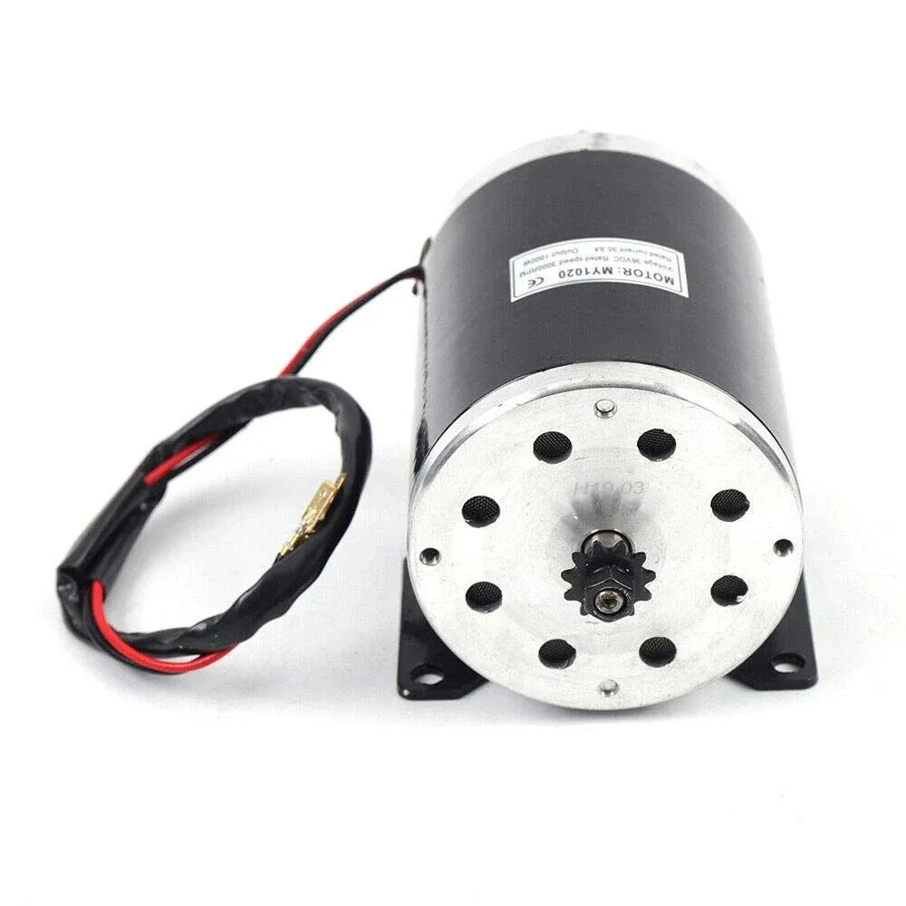 Brushed DC Electric Motor, 36V 1000W MY1020 Type Motor for Electric Scooter 3000 RPM Electric Motor for Go Cart E-Bike Scooter