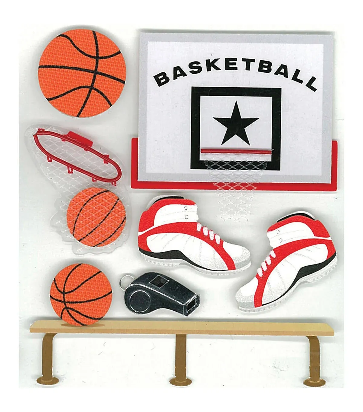 Jolee&#039;s Boutique Dimensional Stickers Basketball