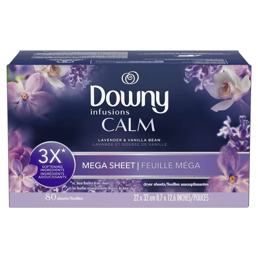 Downy Infusions Fabric Softener Dryer Sheets Calm