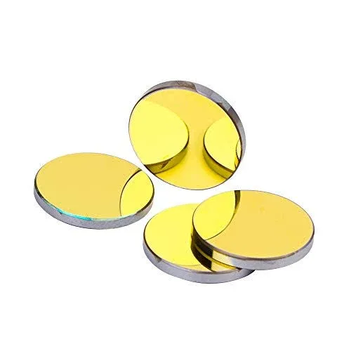 Cloudray Laser Mirror Si Reflective Lens CO2 Laser Lens Si Gold Plated Mirror 19.05mm Co2 Laser Mirror for CO2 Laser Engraving Cutting Machine, Dia 19.05mm 3PCS