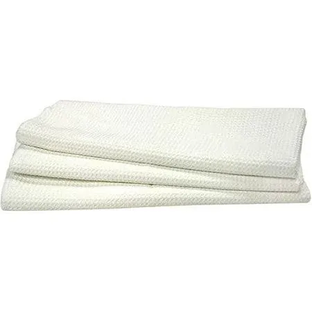 Eurow Microfiber Waffle Weave Kitchen Towel (3-Pack, White)