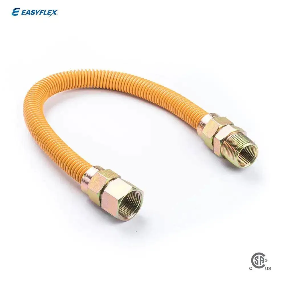 EasyFlex 36&#034; ¾ ID Yellow Coated CSST Gas Connector - ¾ MIP x ¾ FIP G034YE141536