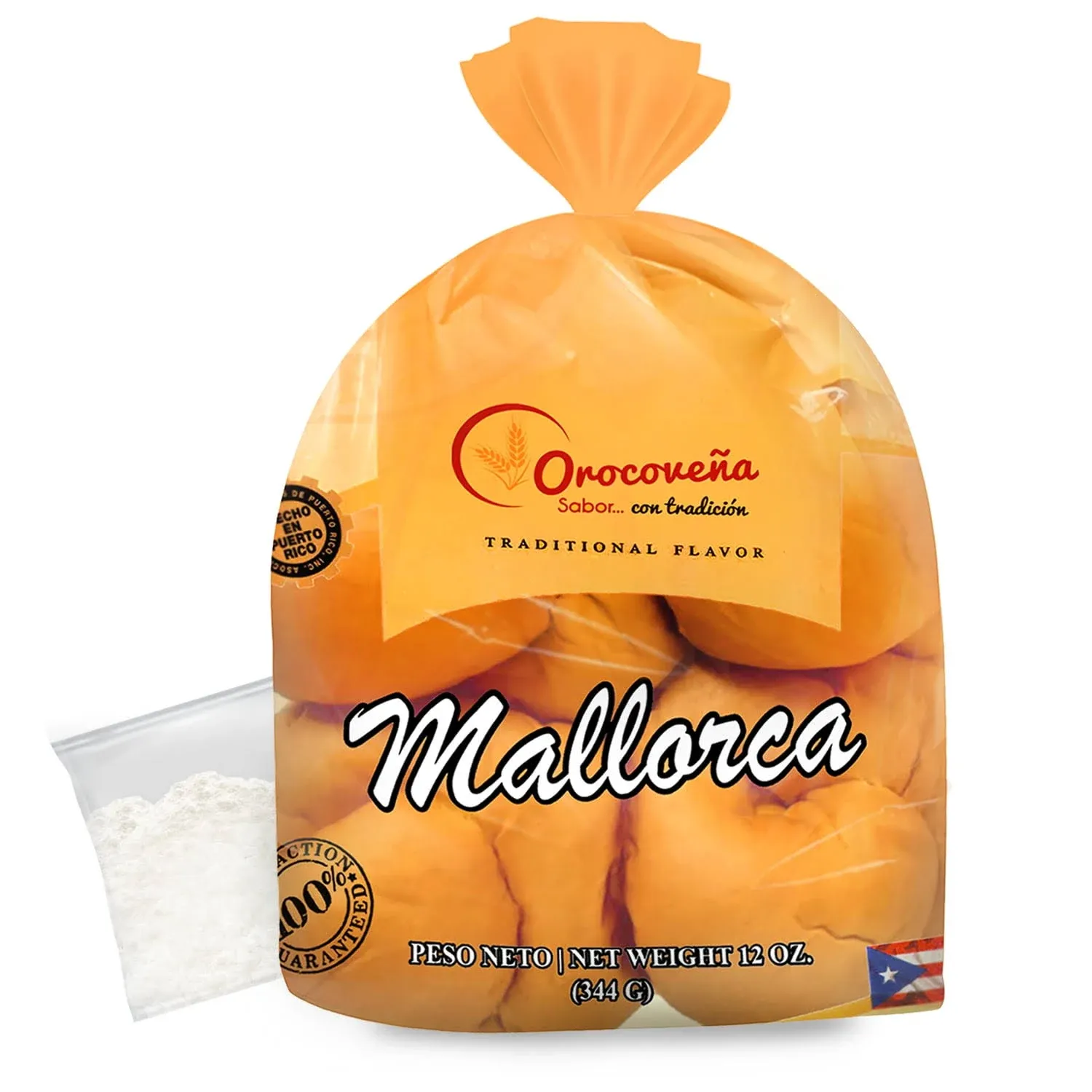 1 Pack of Puerto Rican Sweet Rolls (Mallorcas) by La Orocoveña Biscuit