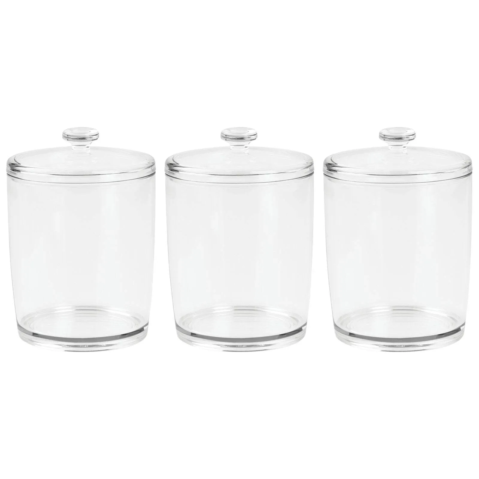 mDesign Plastic Laundry Shelf Storage Organizer Jar Holder Set, 3 Pack - Clear