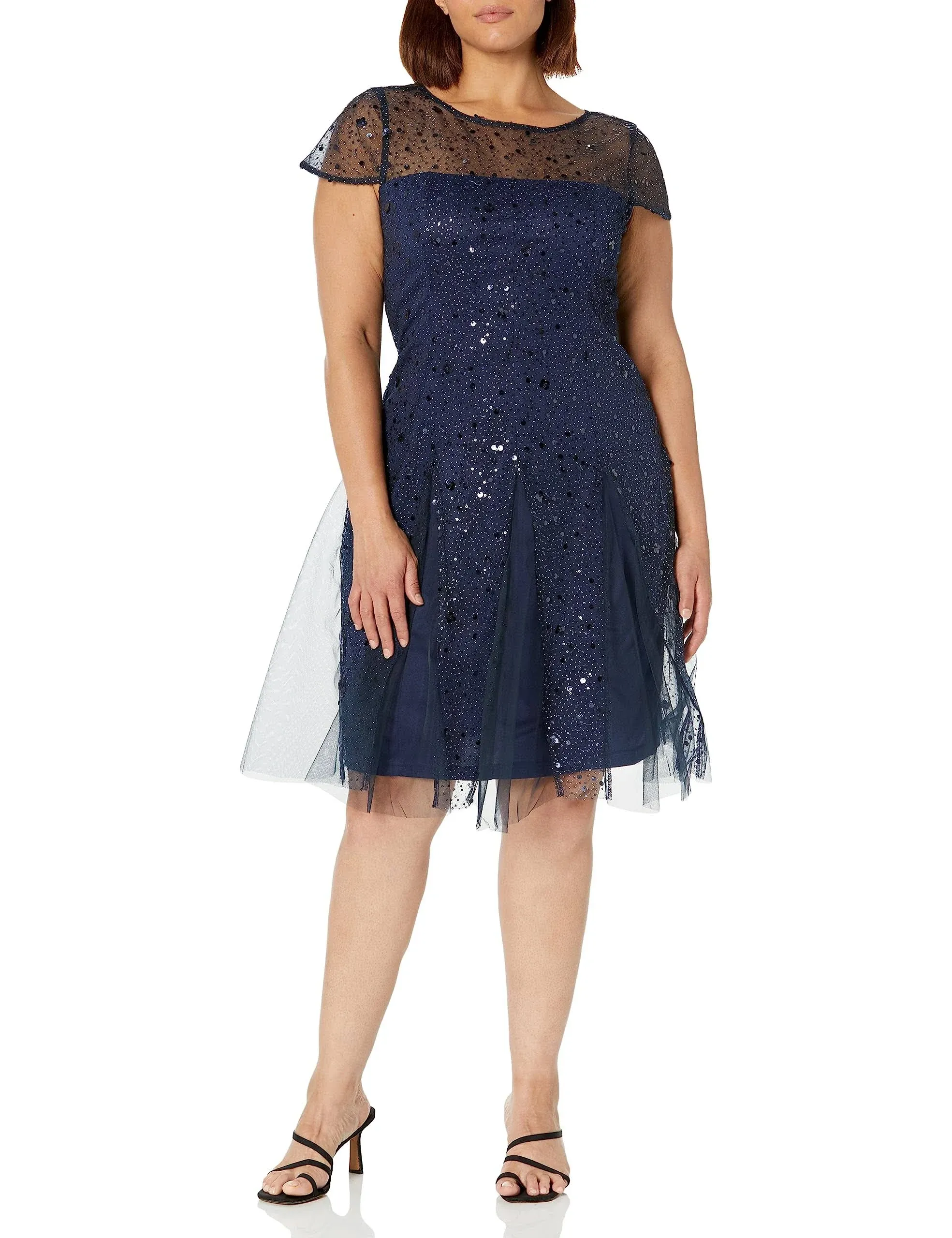 JS Collections Alyssa Godet Cocktail Dress, 4 / Blue