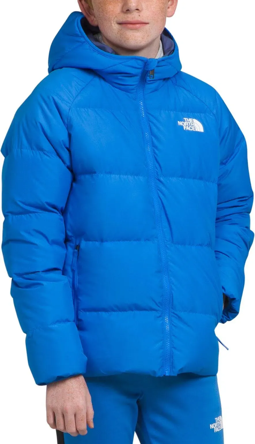 The North Face Boys' Reversible North Down Hooded Jacket, XL, Blue