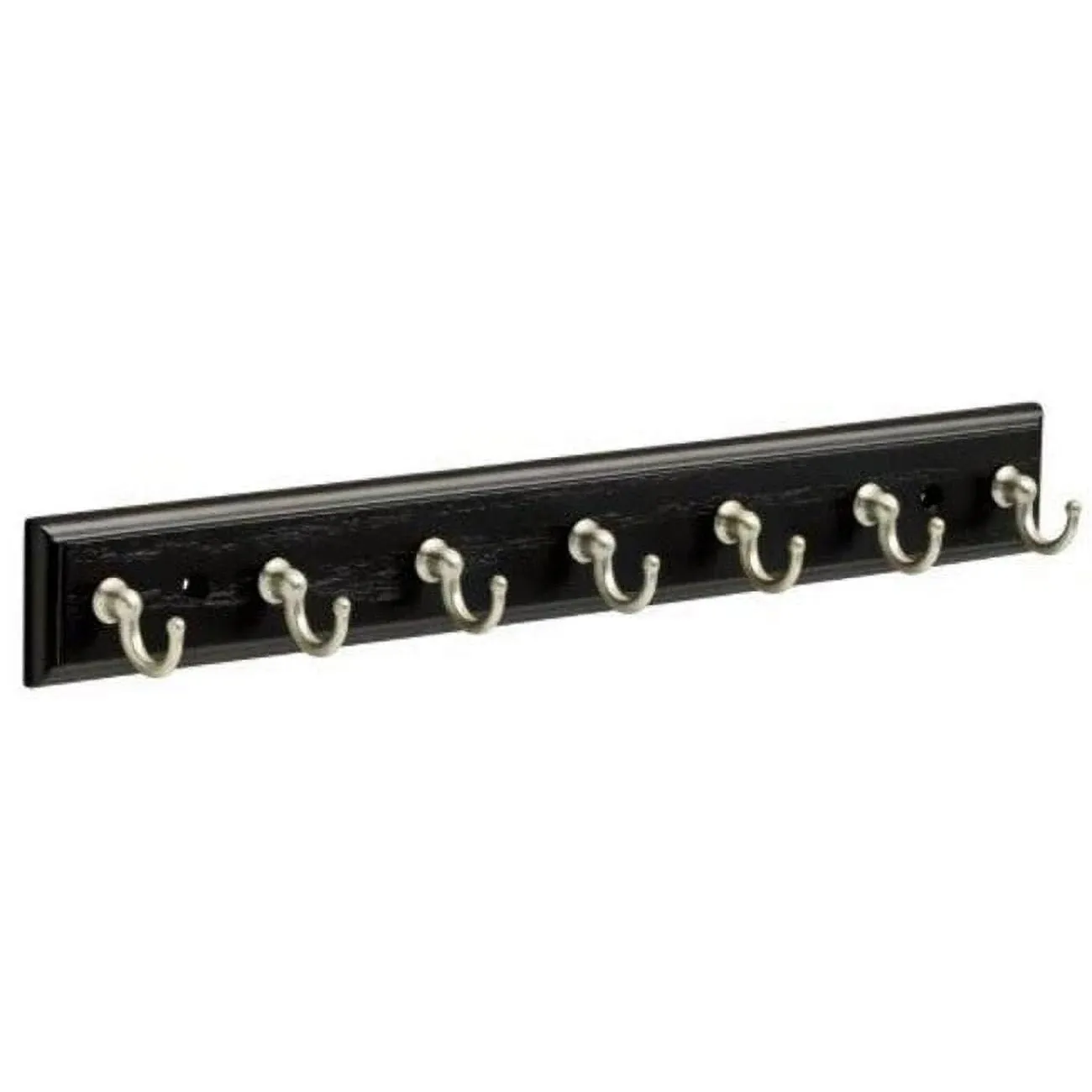 Franklin Brass FBKEYT7-BSE-R 13.5" Key Rail with 7 Hooks in Black & Satin Nickel