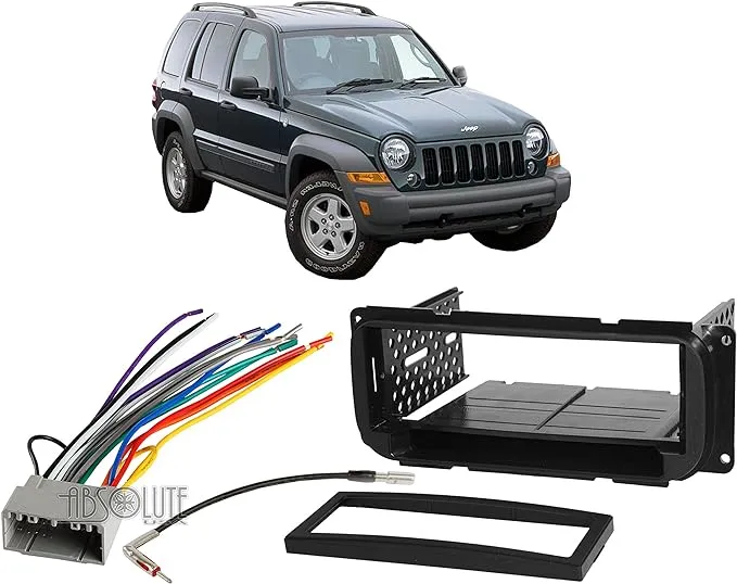 Absolute USA ABS99-6505 Fits Jeep Liberty 2002-2007 Single DIN Stereo Harness Radio Install Dash Kit Package