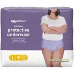 Amazon Basics Incontinence & Postpartum Underwear for Women, Maximum Absorbency, Medium, 20 Count, Lavender (Previously Solimo)