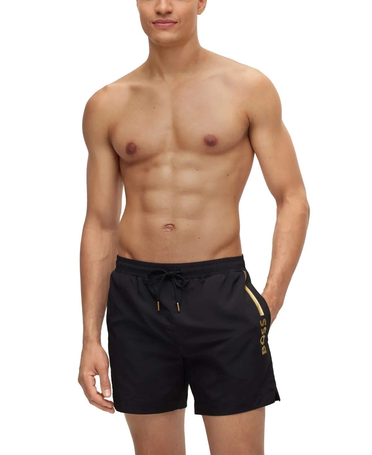 Boss Men's Quick-drying Swim Shorts with metallic logo