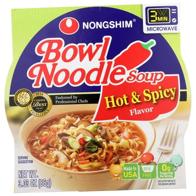 Nongshim Hot Spicy Bowl Noodle Soup