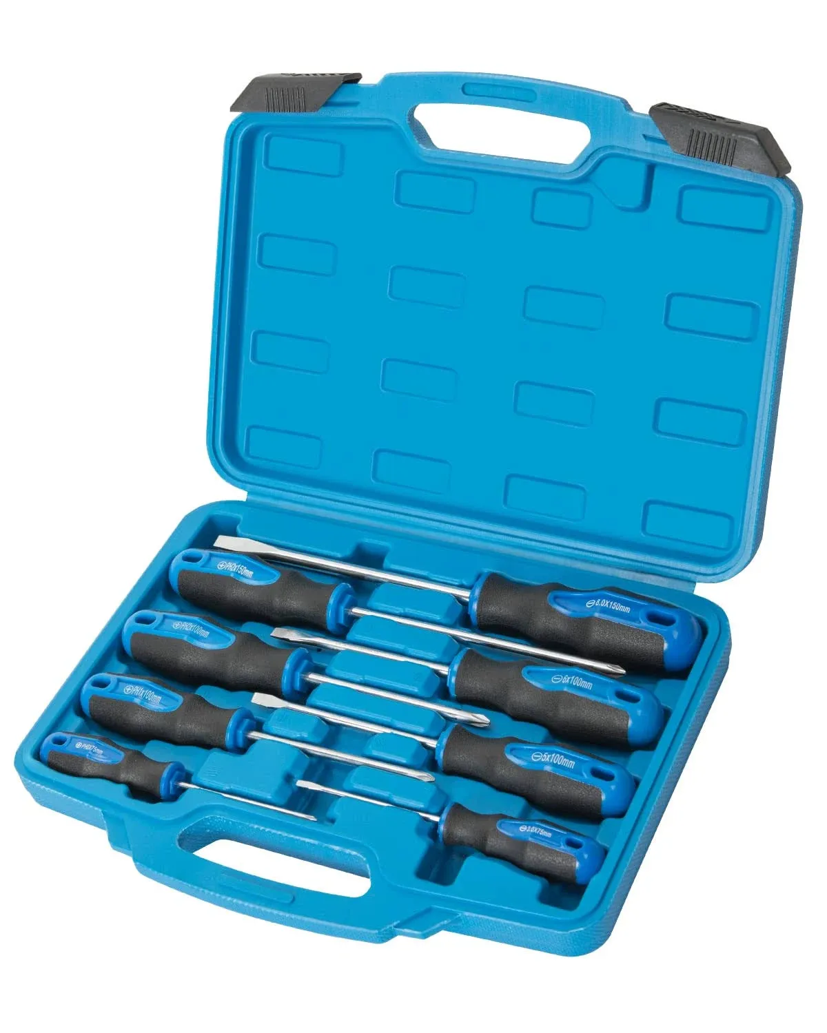 8-Piece Magnetic Screwdrivers Set, Nichrome Tip 4 Phillips and 4 Slotted Tips