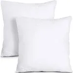 Throw Pillows Insert (Pack of 2, White) - 18 X 18 Inches Bed and Couch Pillows 