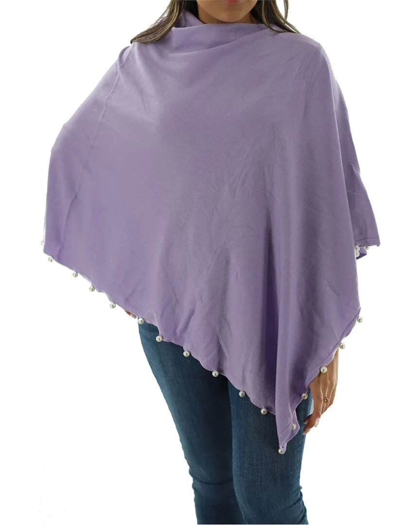 Pearl Trim Detail Poncho In Purple