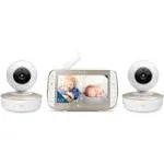 Motorola VM50G - HD Wireless 2-Camera & 5" Screen 1000ft Range Video Baby Monitor W/ 2-Way Audio - Indoor/Outdoor Usage, Remote Pan/Tilt/Zoom, Room Temperature, Night Vision, & Split Screen Viewing